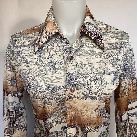 Vintage 70’s  Disco Shirt Women’s Unisex size Medium By Pinwinnie - Picture 2 of 13